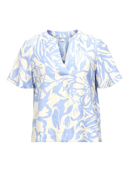 OBJKARINA S/S RE V-NECK TOP NOOS sandshell
