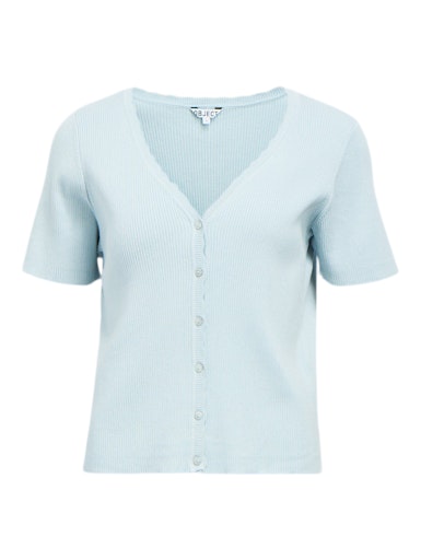 OBJKELLY S/S RE V-NECK CARDIGAN NOOS winter sky