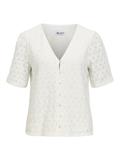 OBJLAILA 2/4 RE V-NECK TOP DIV cloud dancer