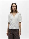 OBJLAILA 2/4 RE V-NECK TOP DIV cloud dancer
