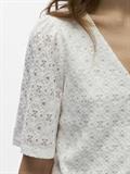 OBJLAILA 2/4 RE V-NECK TOP DIV cloud dancer