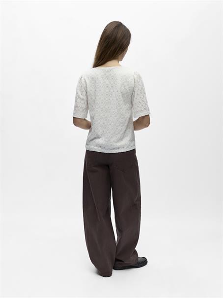 OBJLAILA 2/4 RE V-NECK TOP DIV cloud dancer