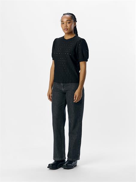 OBJLAILA S/S RE TOP NOOS black