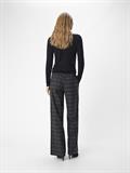 OBJLISA WIDE PANT AOP NOOS dark grey melange