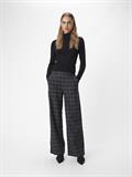 OBJLISA WIDE PANT AOP NOOS dark grey melange