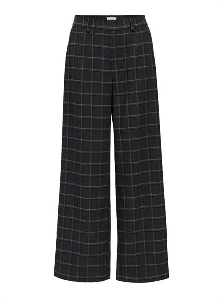 OBJLISA WIDE PANT AOP NOOS dark grey melange