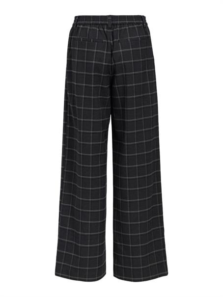 OBJLISA WIDE PANT AOP NOOS dark grey melange