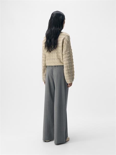 OBJLISA WIDE PANT AOP NOOS medium grey melange