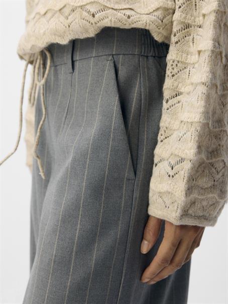 OBJLISA WIDE PANT AOP NOOS medium grey melange