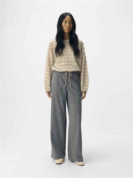 OBJLISA WIDE PANT AOP NOOS medium grey melange