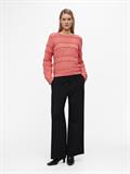 OBJLIVA L/S O-NECK KNIT PULLOVER NOOS georgia peach