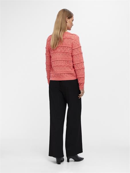 OBJLIVA L/S O-NECK KNIT PULLOVER NOOS georgia peach
