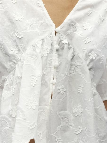 OBJLORA S/S RE V-NECK TOP 143 cloud dancer