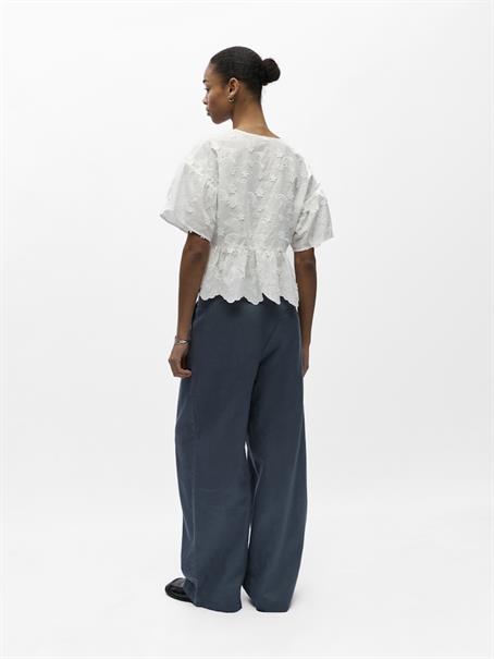 OBJLORA S/S RE V-NECK TOP 143 cloud dancer