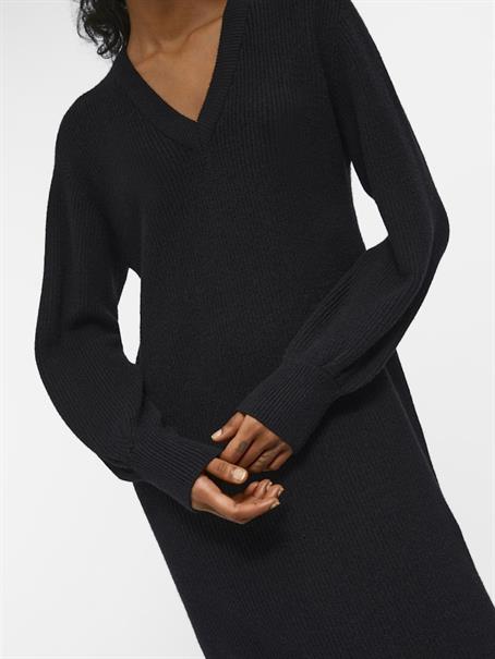 OBJMALENA L/S KNIT DRESS NOOS black