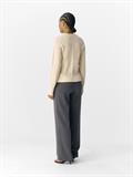 OBJMEG LS LO O-NECK CABLE KNIT DIV sandshell