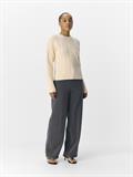 OBJMEG LS LO O-NECK CABLE KNIT DIV sandshell