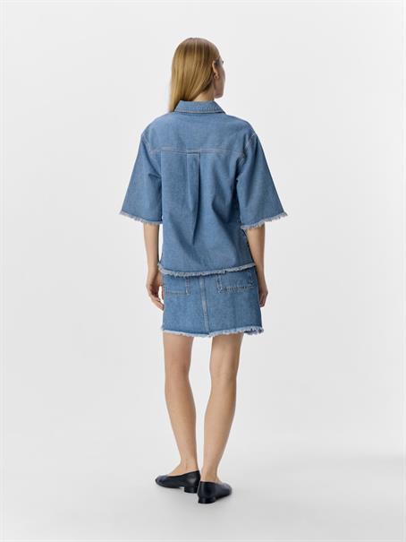 OBJMELIA MW SHORT SKIRT 138 light blue denim