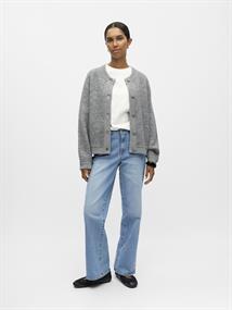 OBJMERLE LS LO KNIT BOMBER NOOS medium grey melange