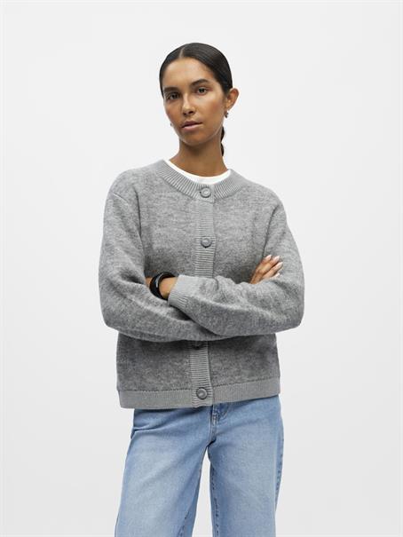 OBJMERLE LS LO KNIT BOMBER NOOS medium grey melange