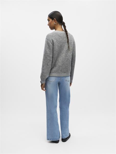 OBJMERLE LS LO KNIT BOMBER NOOS medium grey melange