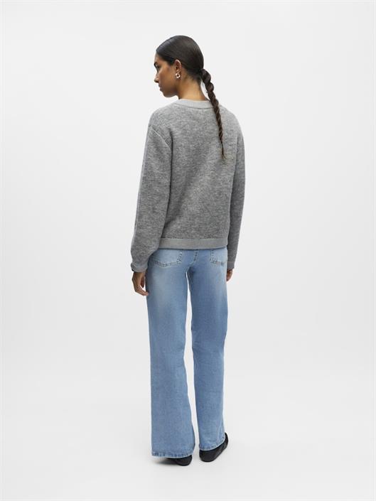 objmerle-ls-lo-knit-bomber-noos-medium-grey-melange