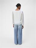 OBJMILA RE L/S V-NECK TOP NOOS cloud dancer