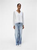 OBJMILA RE L/S V-NECK TOP NOOS cloud dancer