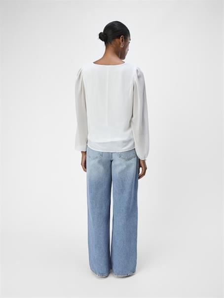 OBJMILA RE L/S V-NECK TOP NOOS cloud dancer