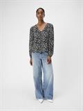 OBJMILA RE L/S V-NECK TOP NOOS sandshell