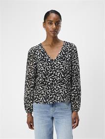 OBJMILA RE L/S V-NECK TOP NOOS sandshell