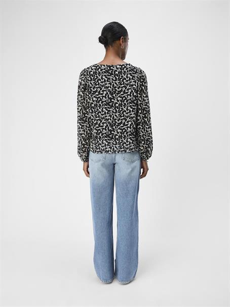 OBJMILA RE L/S V-NECK TOP NOOS sandshell