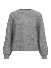 OBJNANA L/S LO KNIT PULLOVER 141 DIV medium grey melange