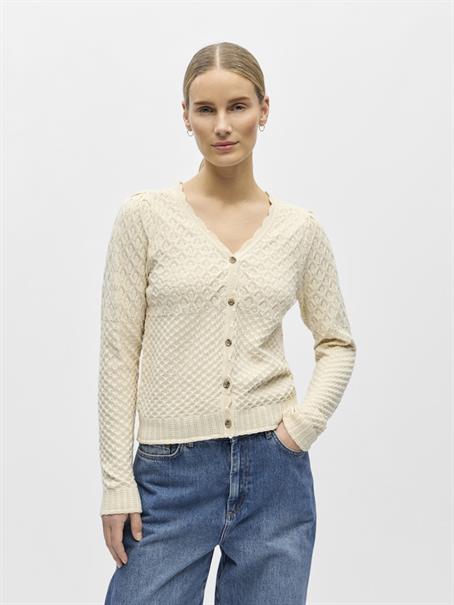 OBJNOA L/S V-NECK KNIT CARDIGAN NOOS birch
