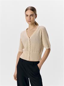 OBJNOEMI KNIT 2/4 RE CARDIGAN 138 sandshell