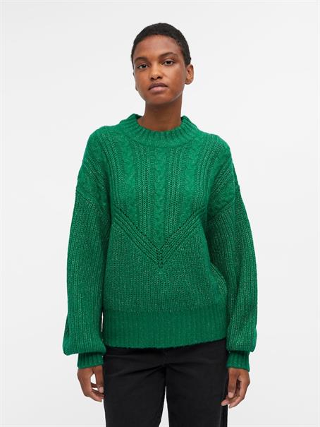 OBJNOVA STELLA CABLE KNIT PULLOVER NOOS lush meadow