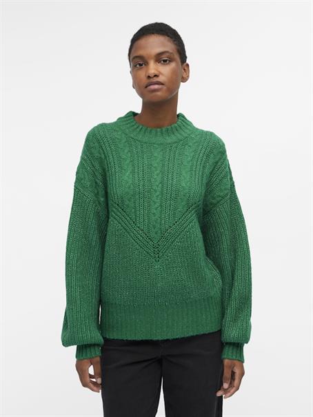OBJNOVA STELLA CABLE KNIT PULLOVER NOOS lush meadow