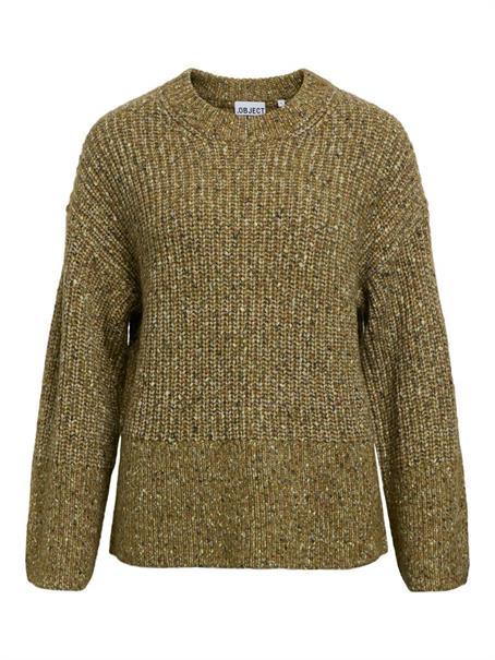 OBJODILE L/S LO KNIT PULLOVER 147 martini olive