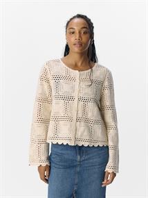 OBJORELLA L/S KNIT CARDIGAN NOOS sandshell