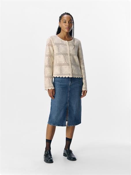 OBJORELLA L/S KNIT CARDIGAN NOOS sandshell