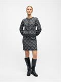 OBJPILUNA L/S RE KNIT CARDIGAN 142 dark grey melange