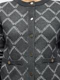 OBJPILUNA L/S RE KNIT CARDIGAN 142 dark grey melange