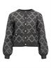 OBJPILUNA L/S RE KNIT CARDIGAN 142 dark grey melange