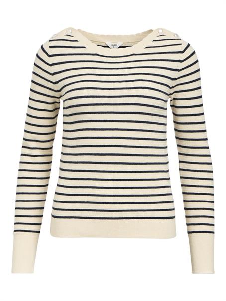 OBJPOLINA RE L/S KNIT PULLOVER 137 sandshell