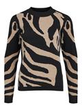 OBJRAY L/S KNIT PULLOVER AOP NOOS black1
