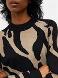 OBJRAY L/S KNIT PULLOVER AOP NOOS black1