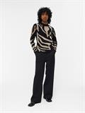 OBJRAY L/S KNIT PULLOVER AOP NOOS black1