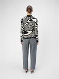 OBJRAY L/S KNIT PULLOVER AOP NOOS black3