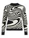 OBJRAY L/S KNIT PULLOVER AOP NOOS black3