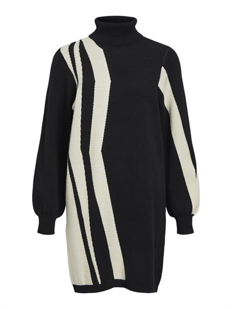 OBJRAY L/S KNIT ROLLNECK DRESS AOP NOOS black3